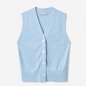 Everlane button-up vest (blue) -- size L